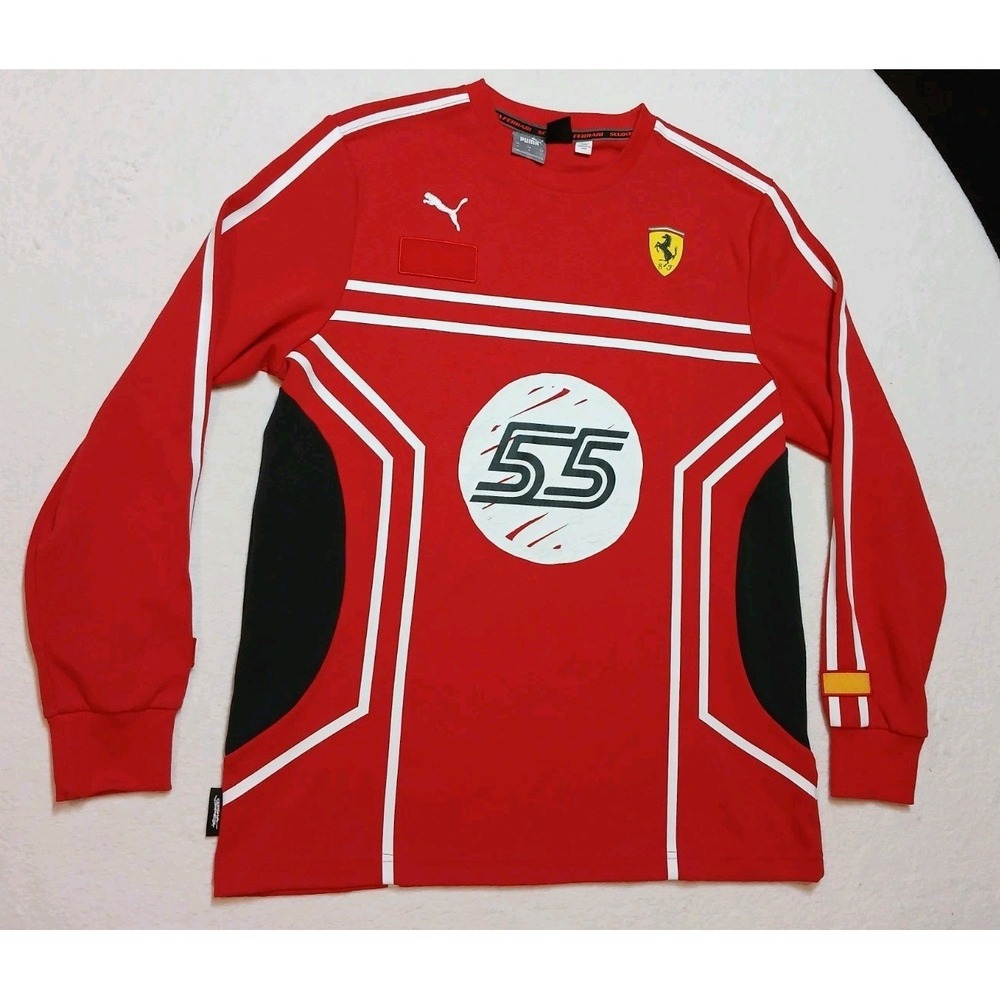 Puma Scuderia Ferrari x Joshua Vides F1 Mesh Crew Neck Long Sleeve Shirt Red M